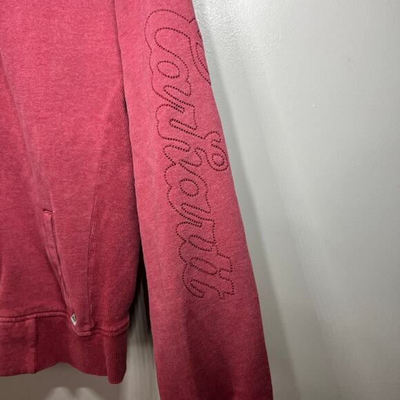 Carhartt Jacket Terra Cotta Pink Mock Neck Zip Sweat Comfy Casual Fall Knit M - Picture 5 of 10